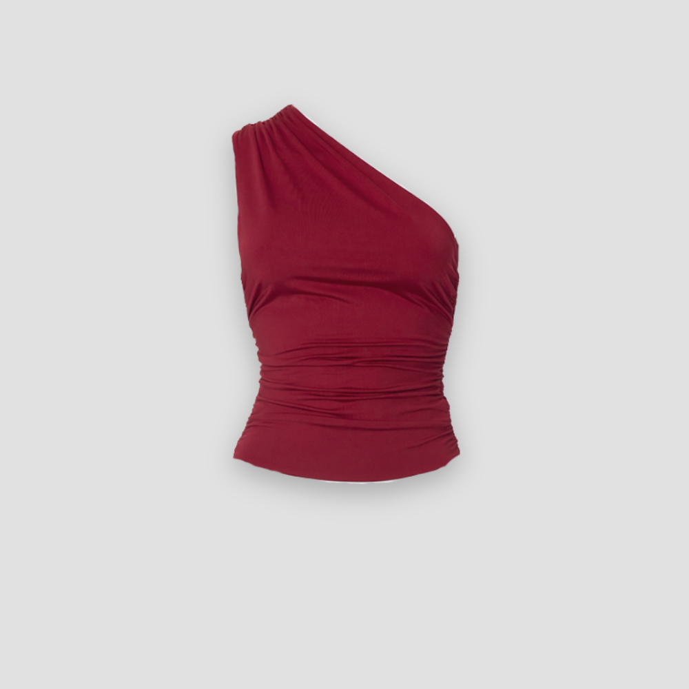 Badhie | Women's One-Shoulder Ruched Crop Top
