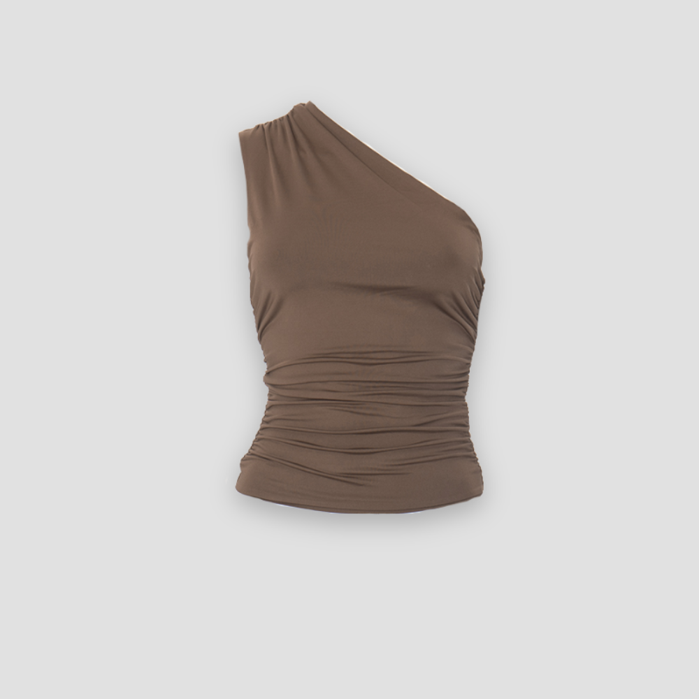 Badhie | Women's One-Shoulder Ruched Crop Top