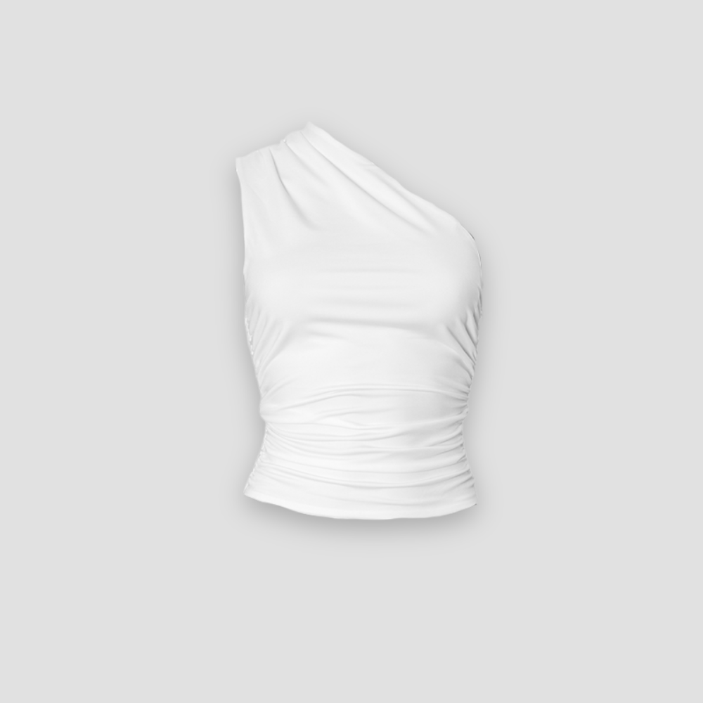 Badhie | Women's One-Shoulder Ruched Crop Top