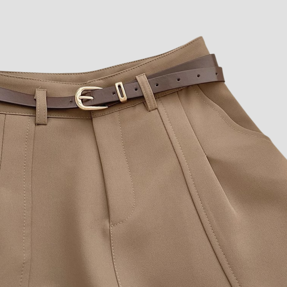 Badhie | Women's Belted Tailored Shorts