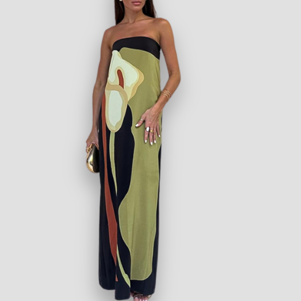 Badhie | Women’s Strapless Maxi Floral Dress