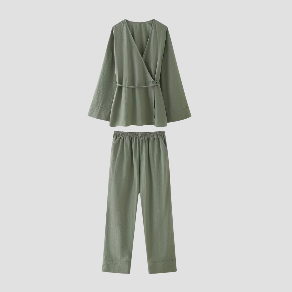 Badhie | Women's Casual Wrap Two-Piece Lounge Set