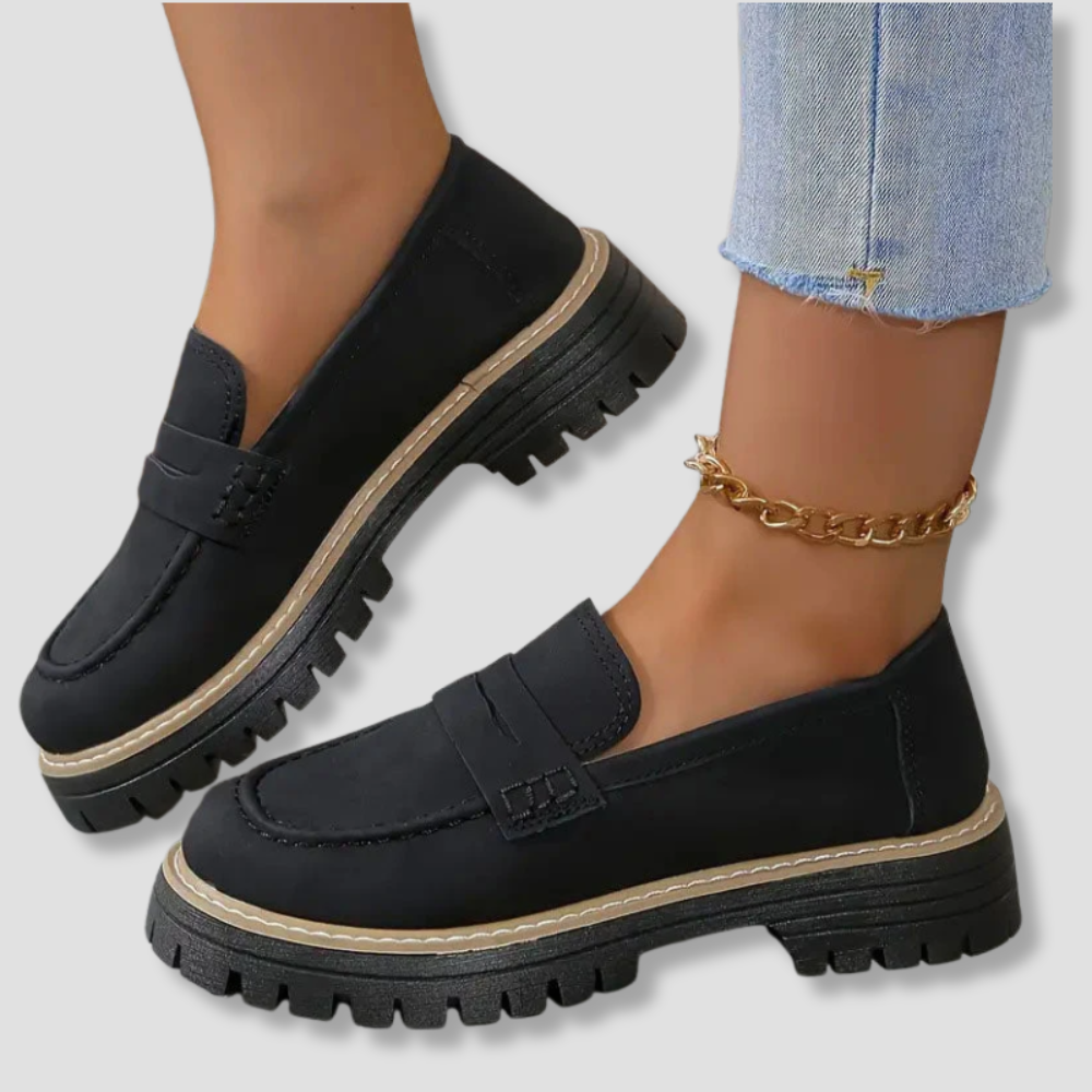 Badhie | Women’s Suede Chunky Sole Penny Loafers