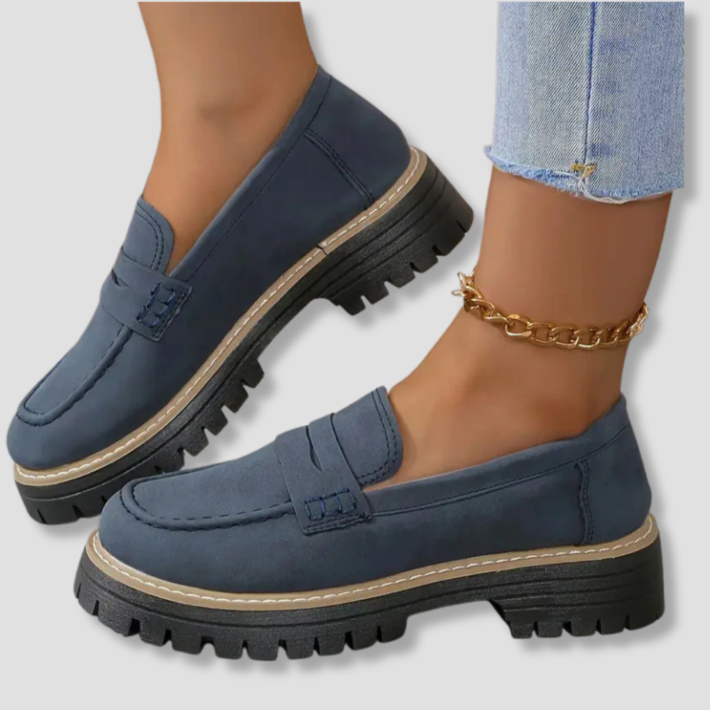 Badhie | Women’s Suede Chunky Sole Penny Loafers