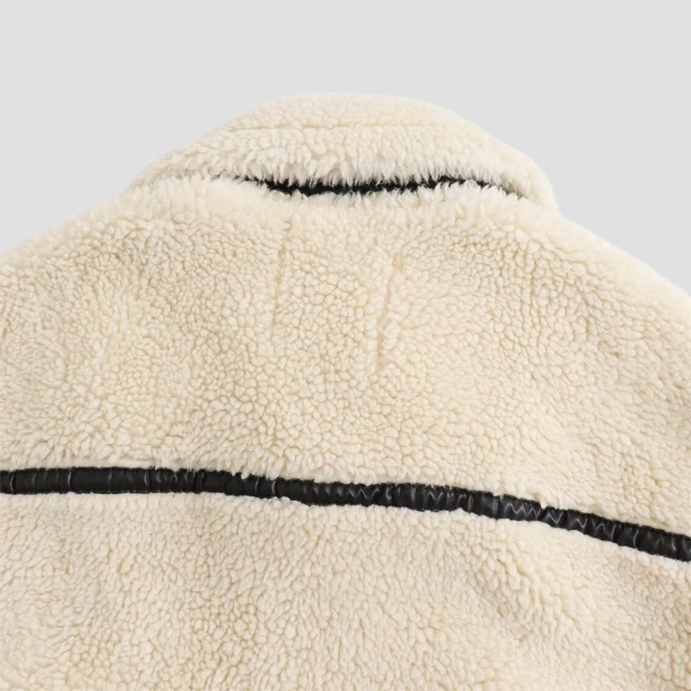 Badhie | Women’s Shearling Contrast Trim Jacket