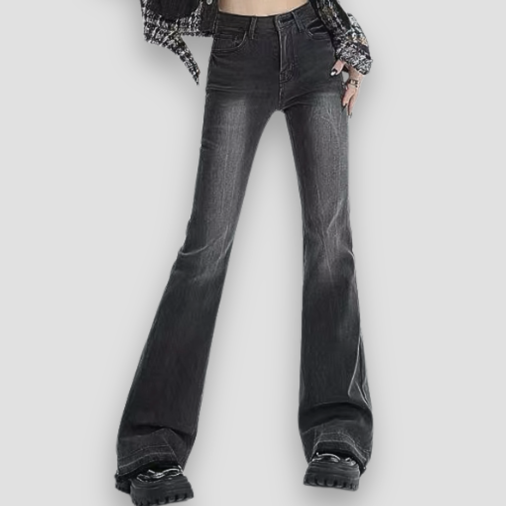Badhie | Women's Low Waist Denim Slim Fit Flare Jeans