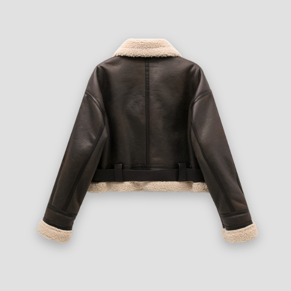 Badhie | Women’s Vintage Shearling-Lined Aviator Jacket
