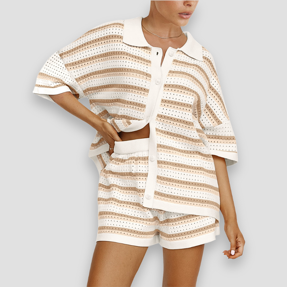Badhie | Women's Striped Riviera Breeze Knit Set