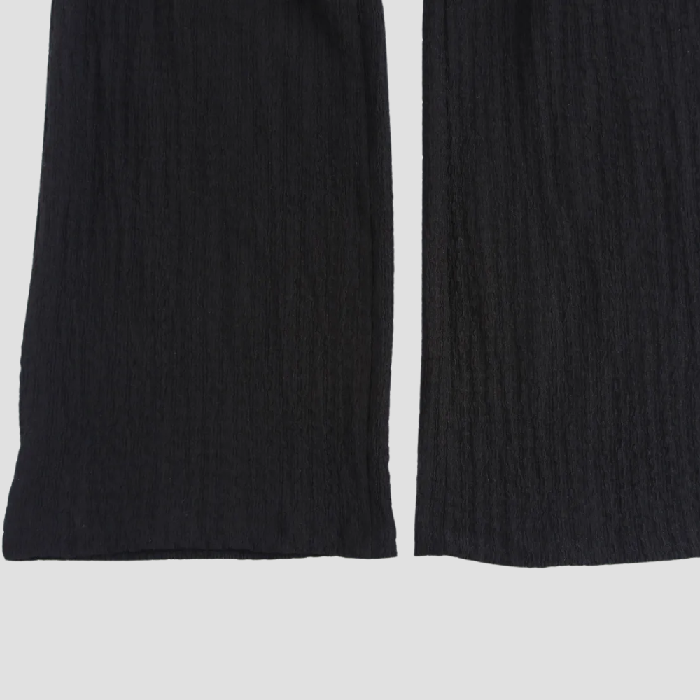 Badhie | Women's Waffle Knit Button Vest & Wide-Leg Pant Set