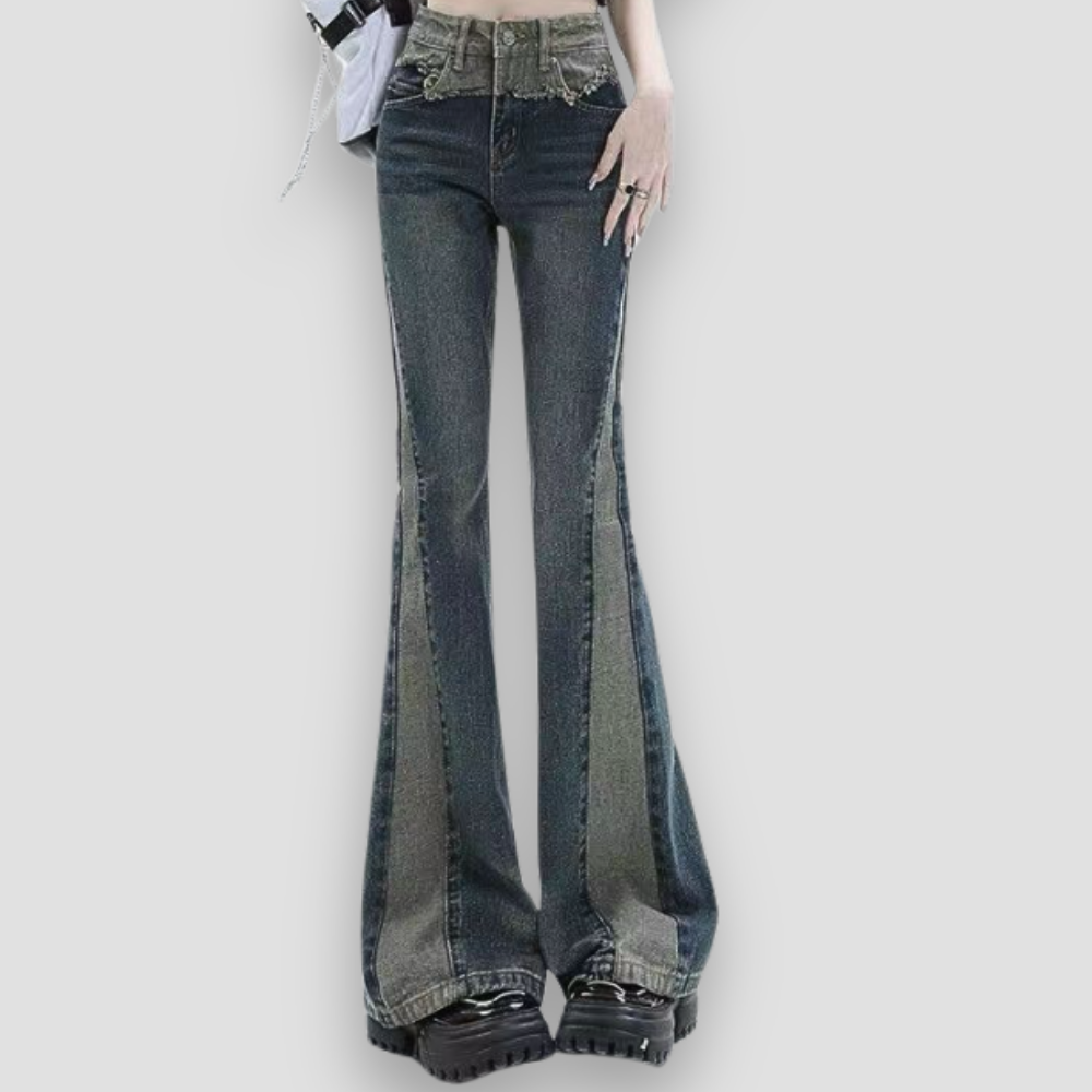 Badhie | Women's Low Waist Denim Slim Fit Flare Jeans