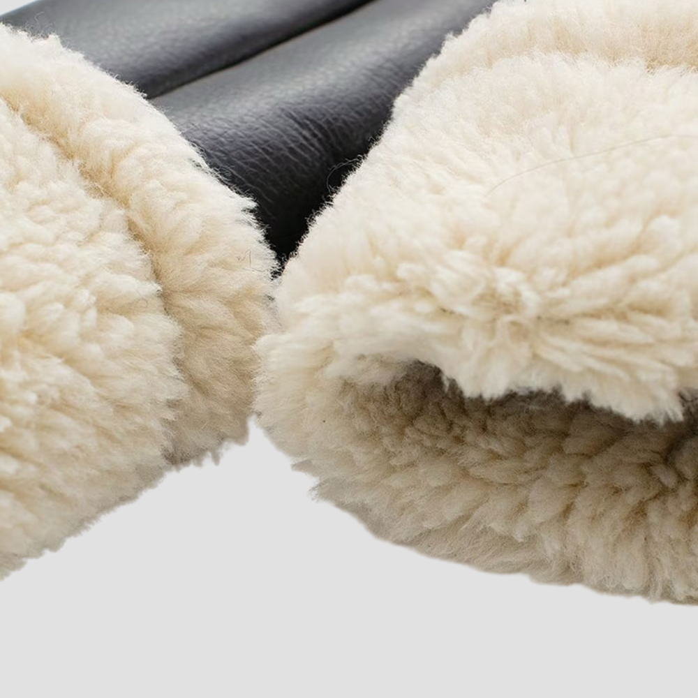Badhie | Women’s Cropped Faux Shearling Leather Jacket