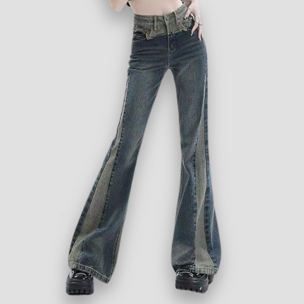 Badhie | Women's Low Waist Denim Slim Fit Flare Jeans