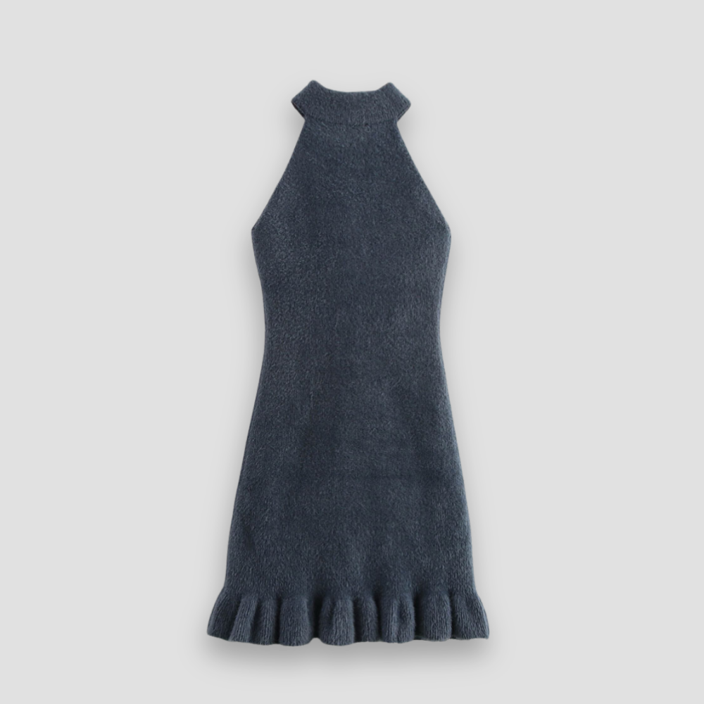 Badhie | Women's Soft Velvet Rhinestone Mini Dress