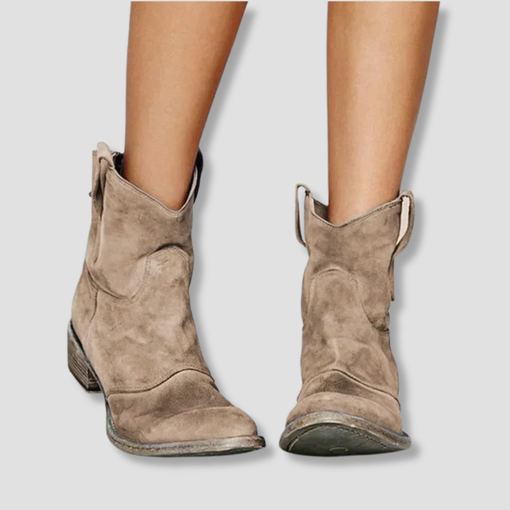 Badhie | Women’s Suede Western Ankle Boots