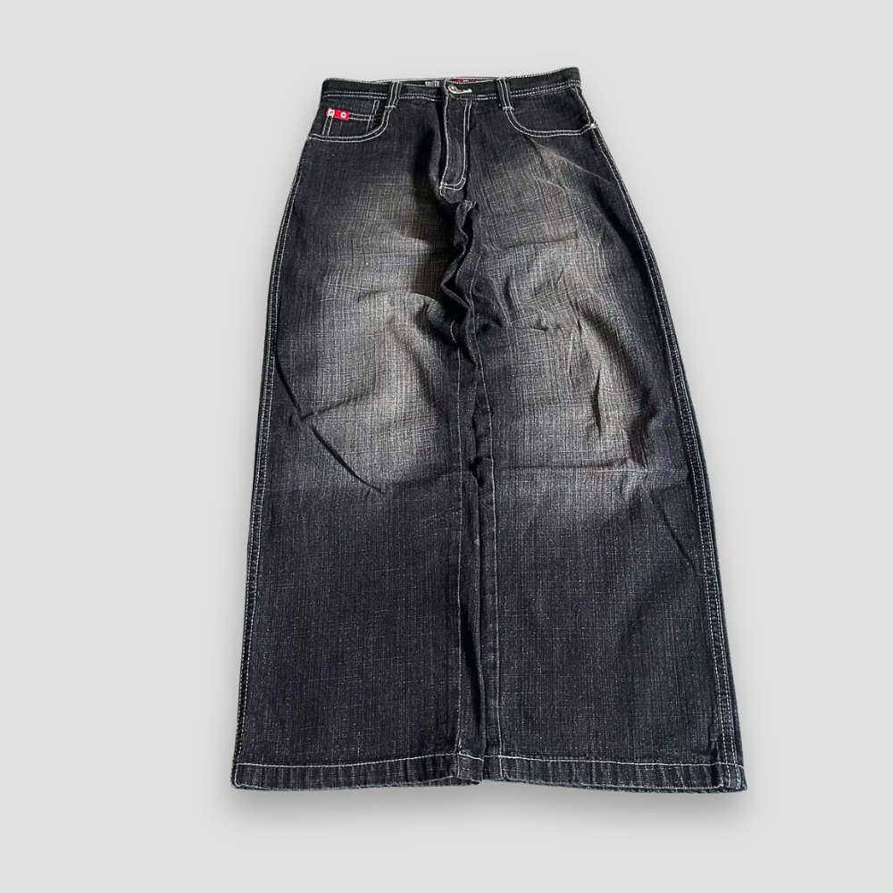 Badhie | Women's Y2K Fade Wide-Leg Denim Jeans