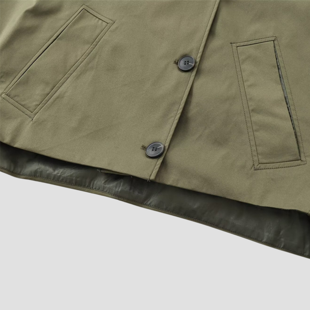 Badhie | Women’s Olive Green Hooded Button Jacket