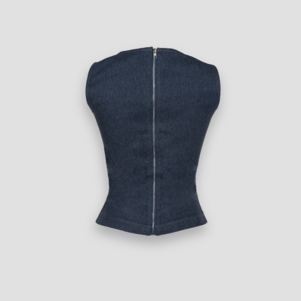 Badhie | Women’s Cutout Denim Tank Top