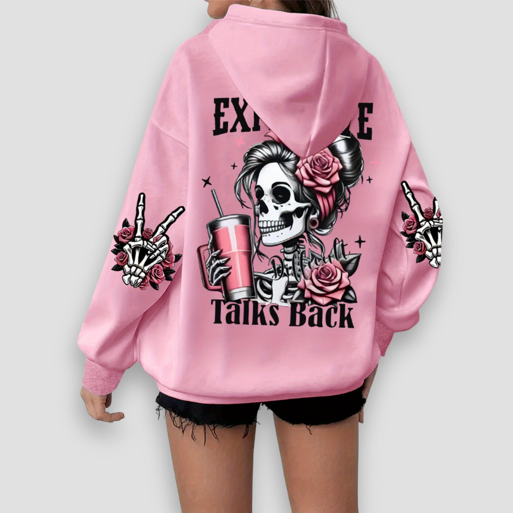 Badhie | Women’s Oversized Skeleton Graphic Hoodie