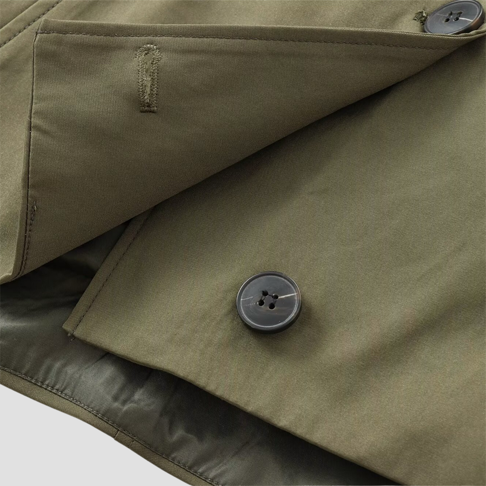 Badhie | Women’s Olive Green Hooded Button Jacket