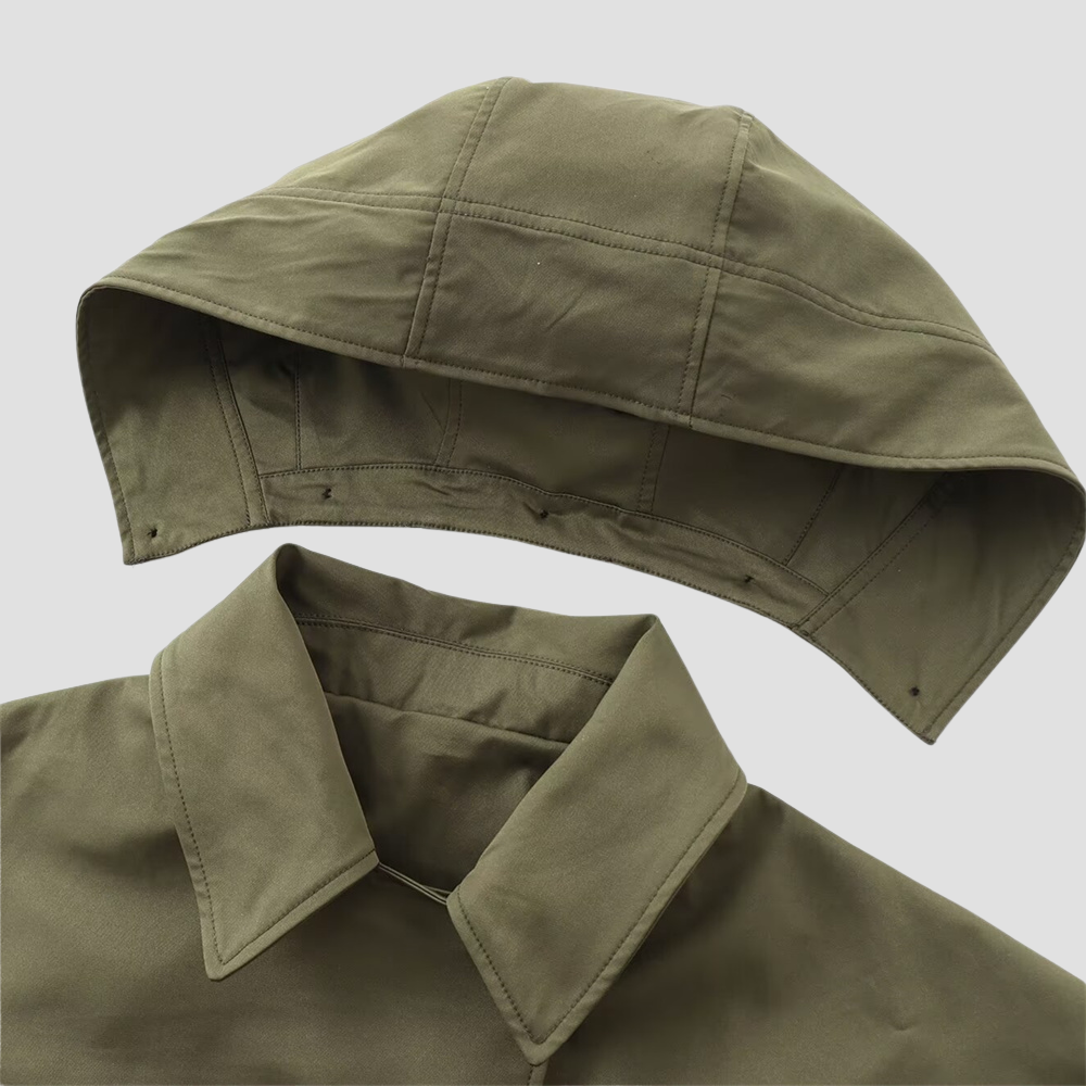 Badhie | Women’s Olive Green Hooded Button Jacket