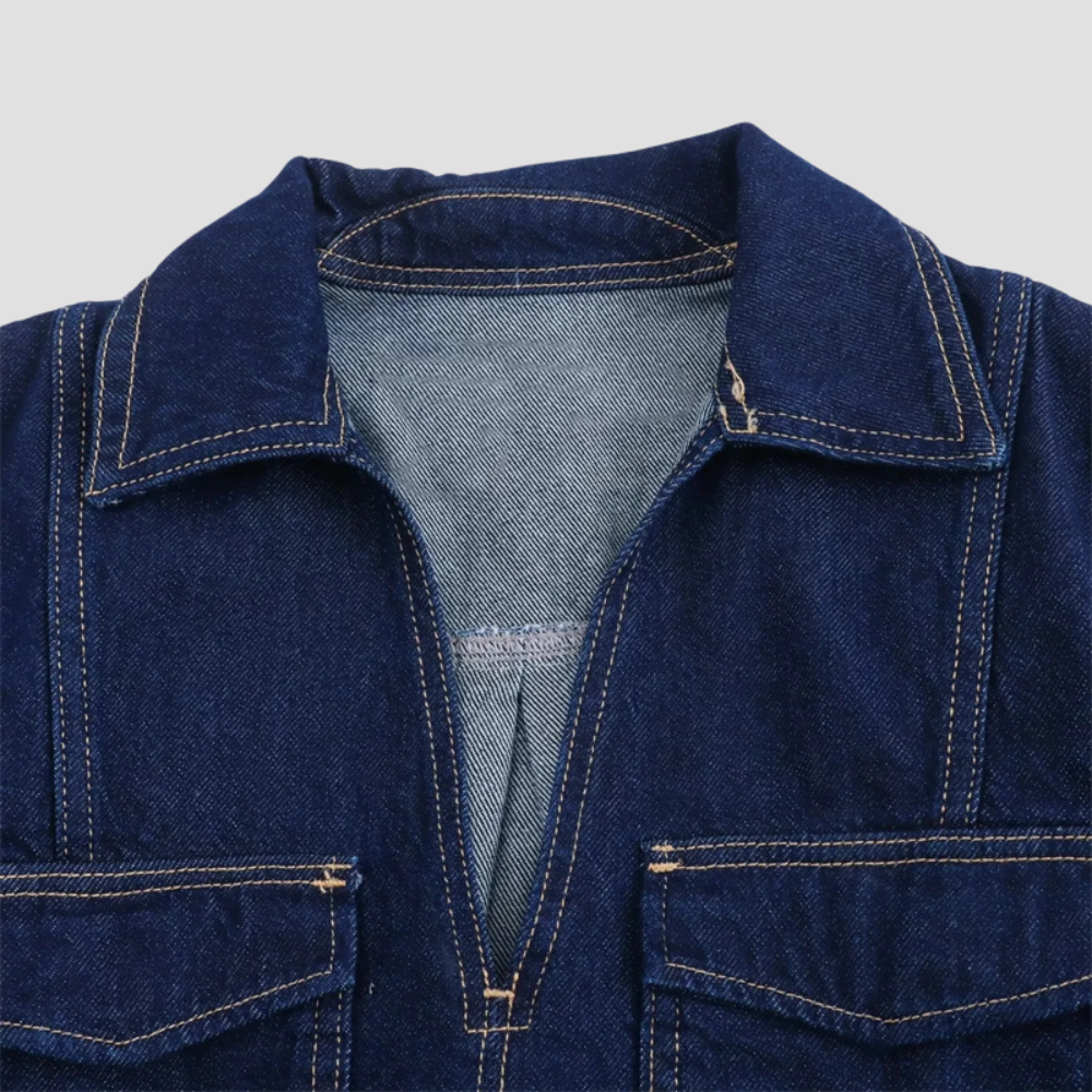 Badhie | Women's Denim Shirt Cropped Top Two-piece Set