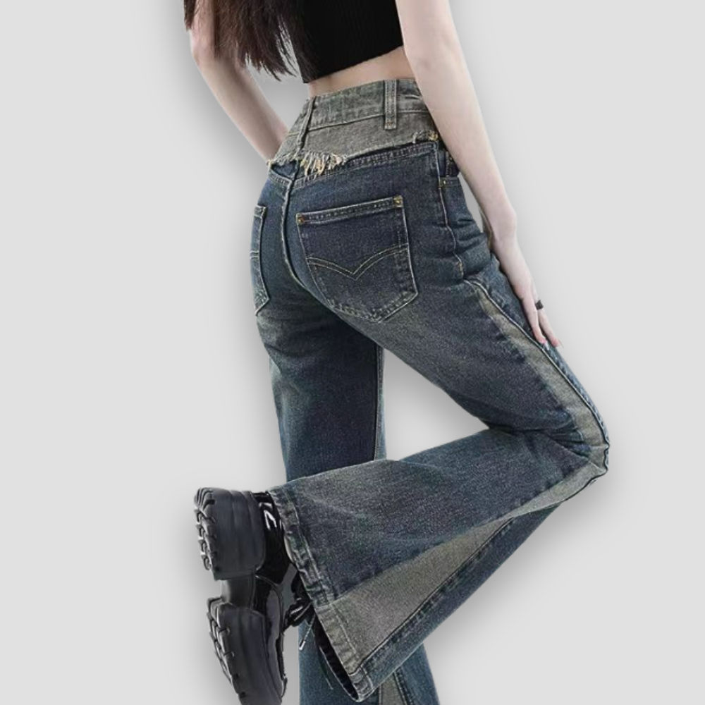 Badhie | Women's Low Waist Denim Slim Fit Flare Jeans