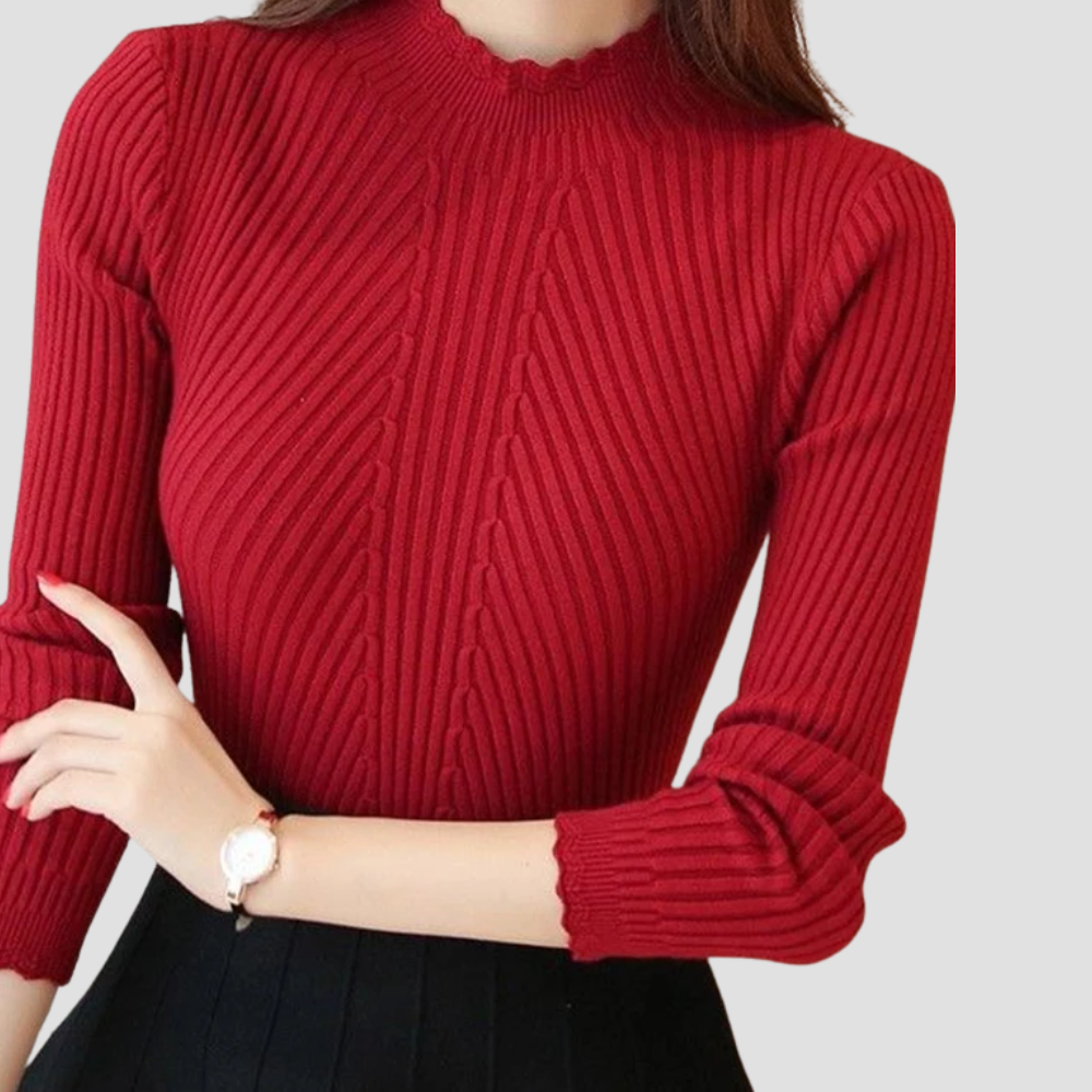 Badhie | Women’s Ribbed Knit Mock Neck Sweater