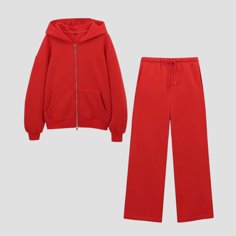 Badhie | Women’s Relaxed Zip-Up Hoodie & Wide-Leg Lounge Pants Set