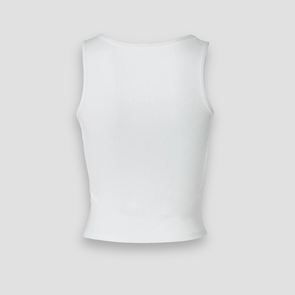 Badhie | Women's Crystal-Studded Ribbed Knit Crop Tank