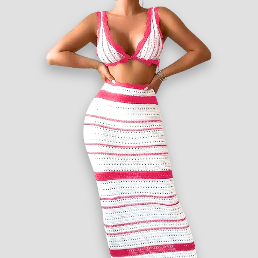 Badhie | Women's Crochet Two-Piece Skirt Set
