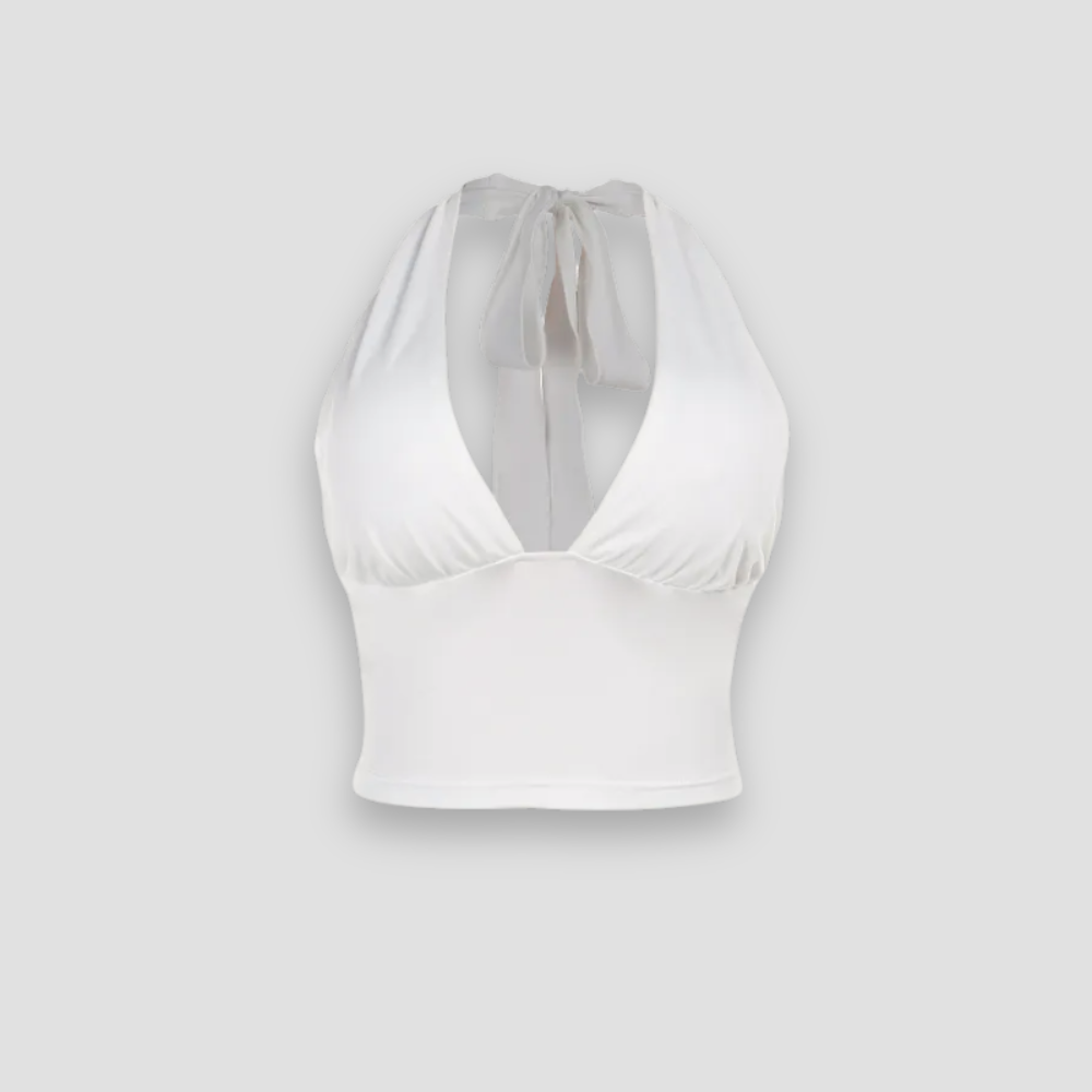 Badhie | Women's Deep V Halter Crop Top