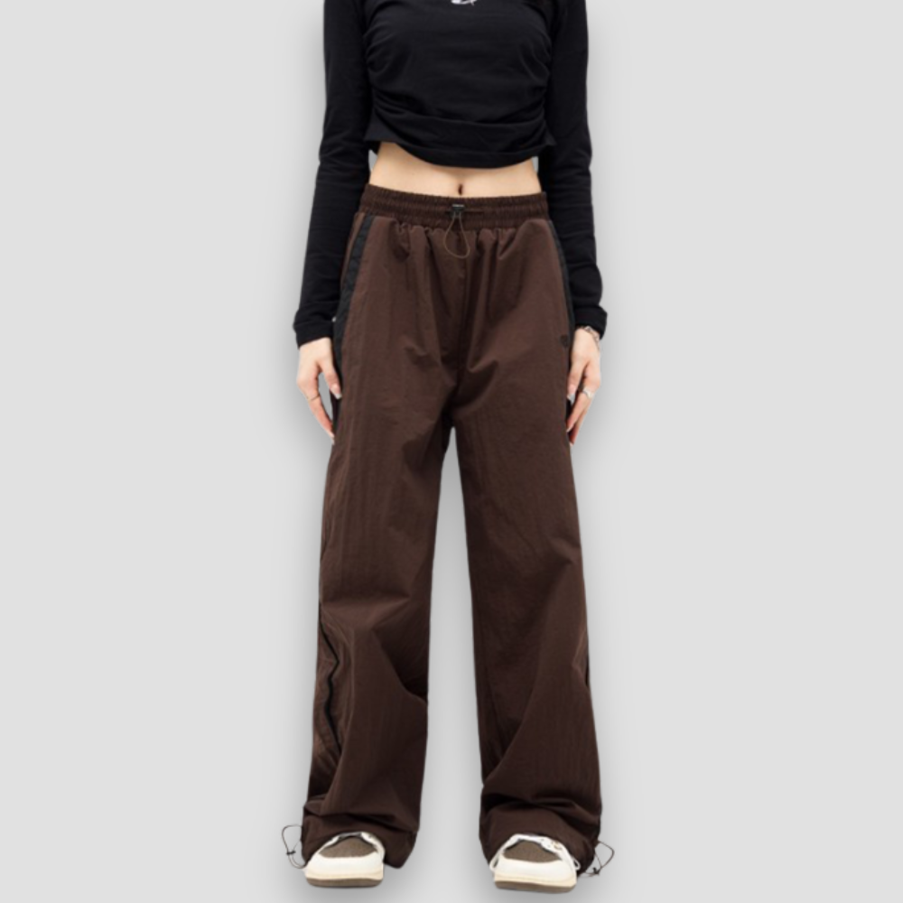 Badhie | Women’s Mocha Panel-Parachute Pants