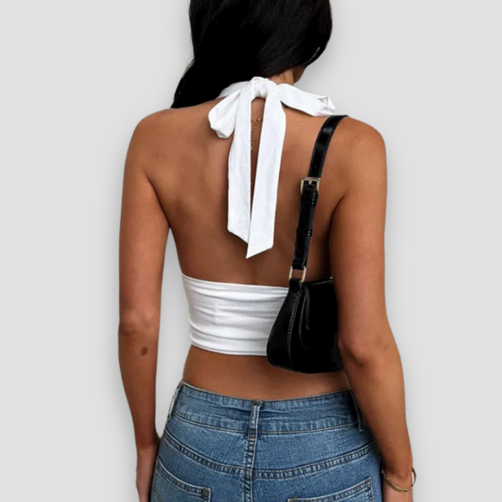 Badhie | Women's Deep V Halter Crop Top