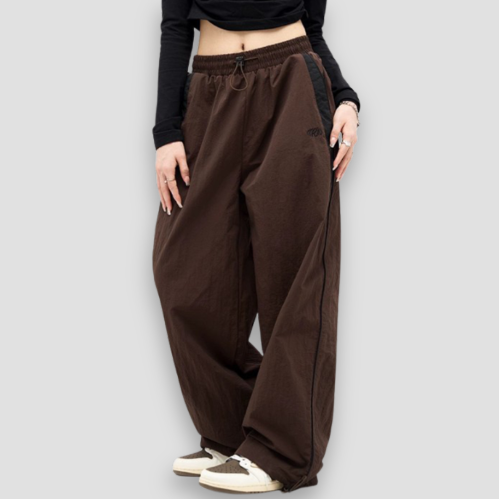 Badhie | Women’s Mocha Panel-Parachute Pants