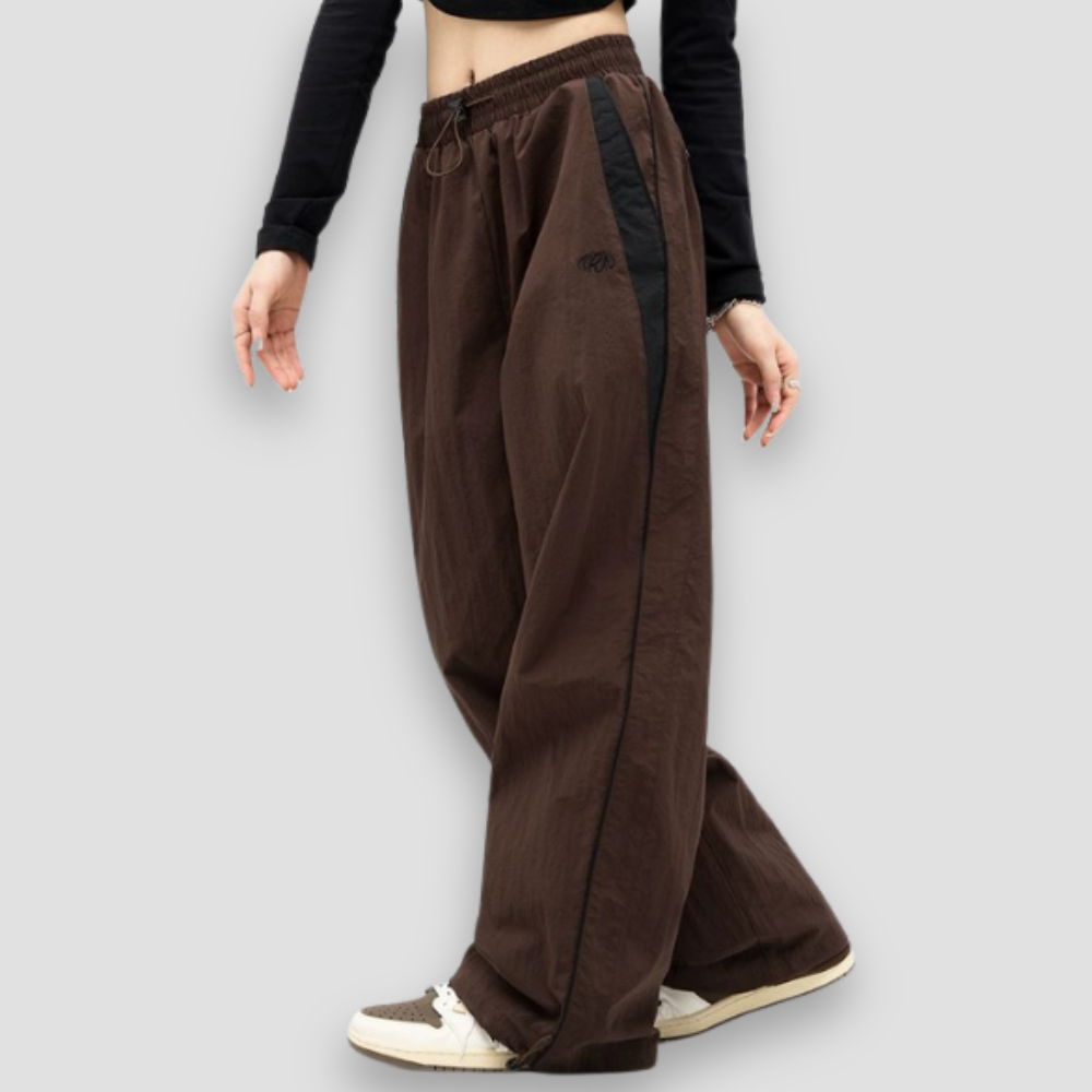 Badhie | Women’s Mocha Panel-Parachute Pants
