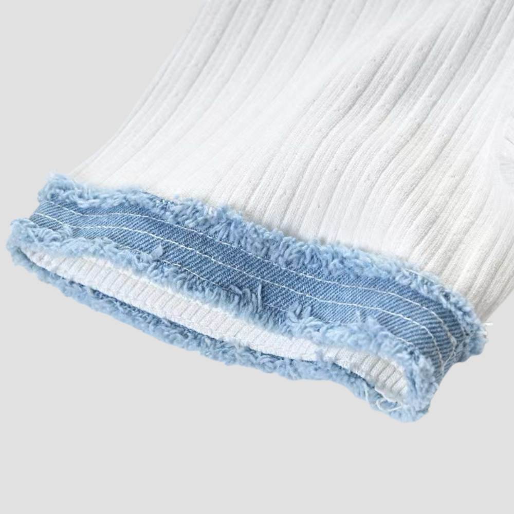 Badhie | Women's Denim-Trimmed Knit Maxi Dress
