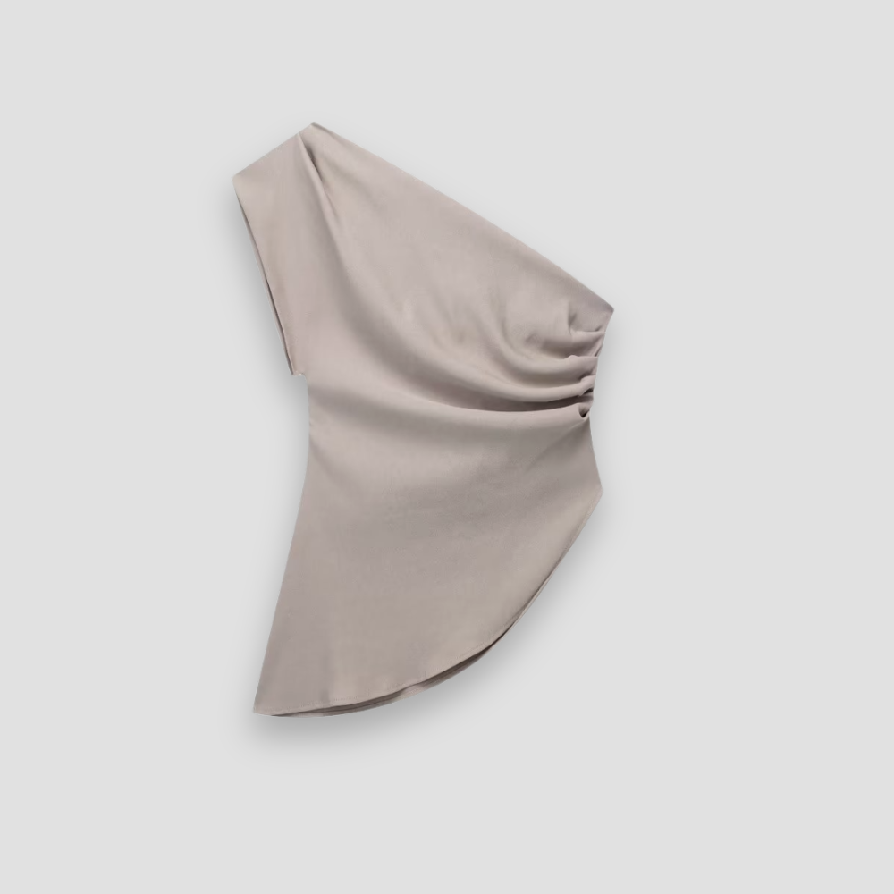 Badhie | Women’s One-Shoulder Ruched Sculpt Crop Top