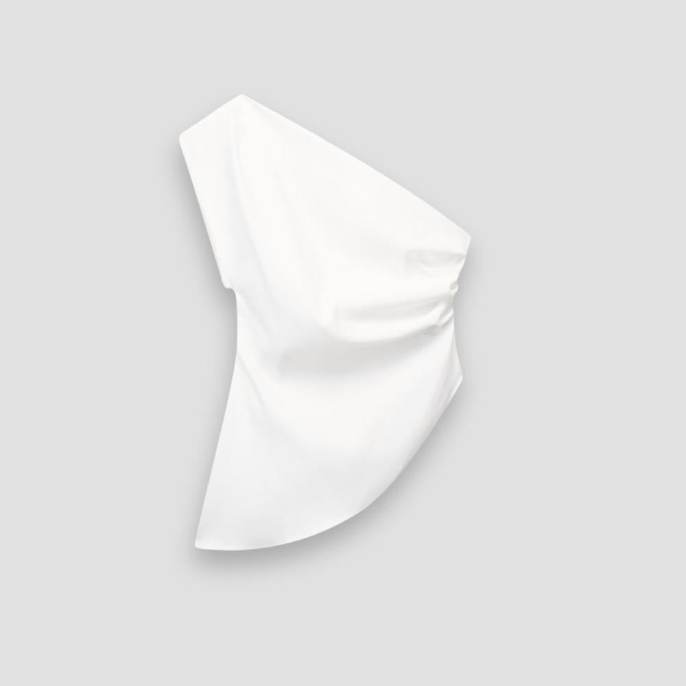 Badhie | Women’s One-Shoulder Ruched Sculpt Crop Top