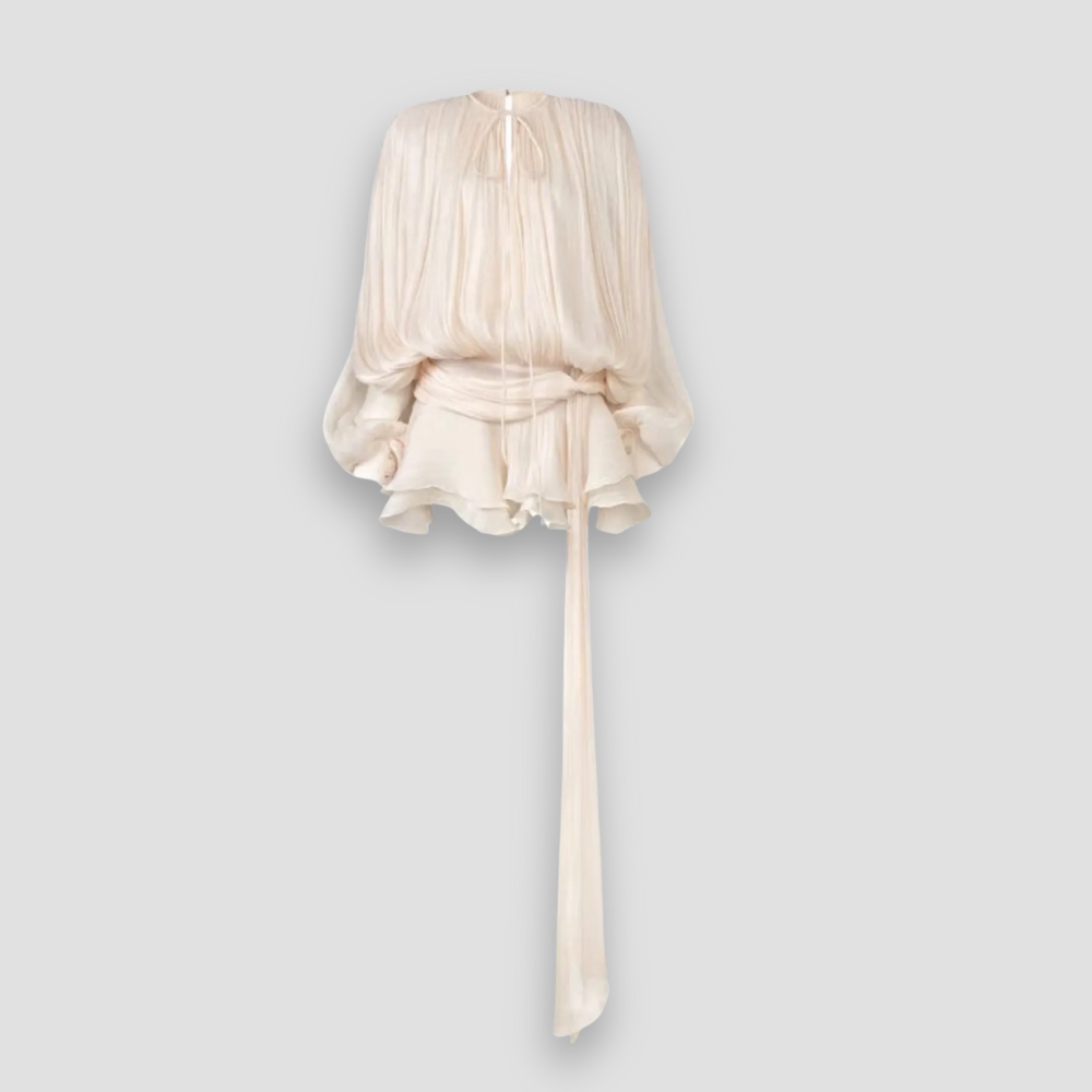 Badhie | Women's Pleated Organza Mini Dress