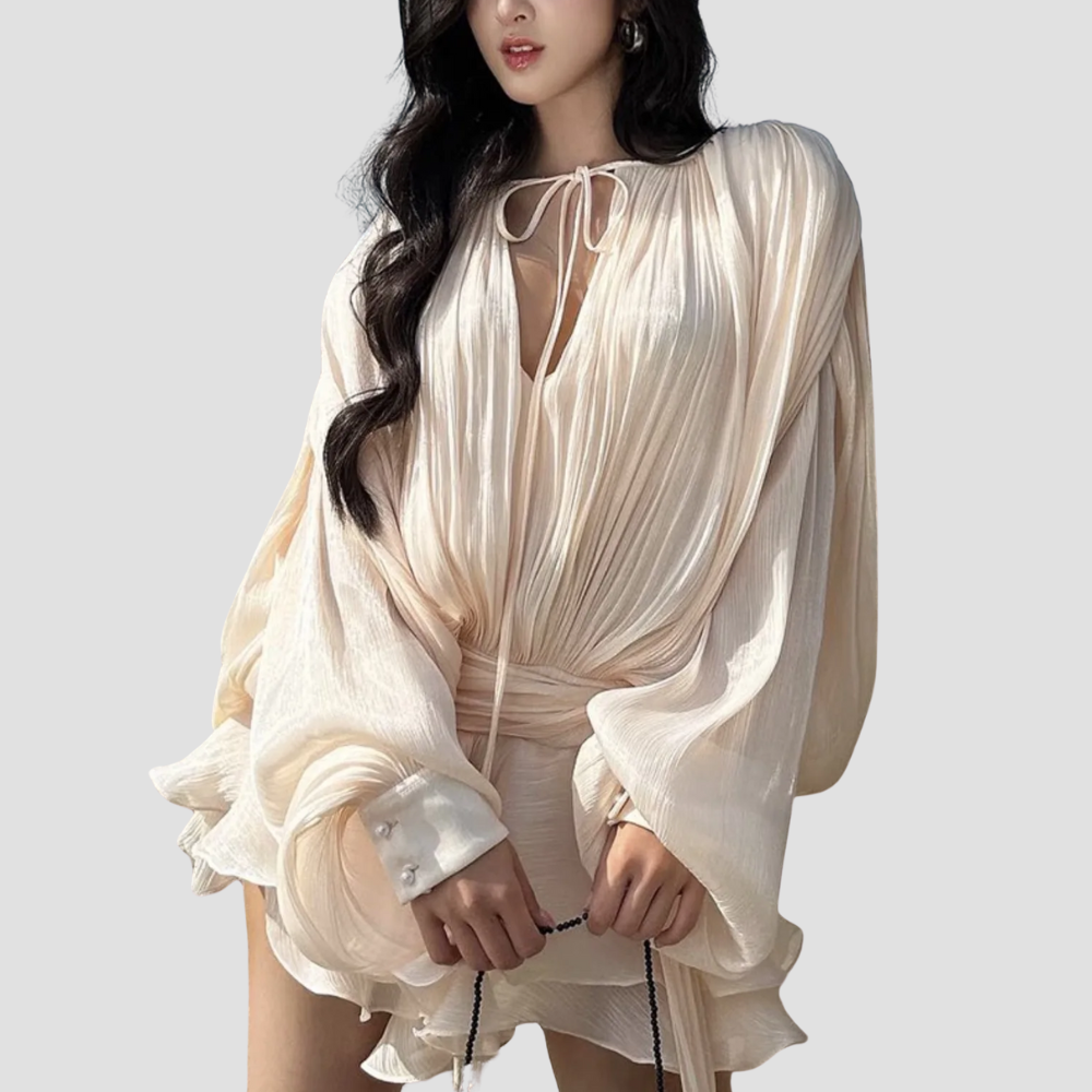 Badhie | Women's Pleated Organza Mini Dress