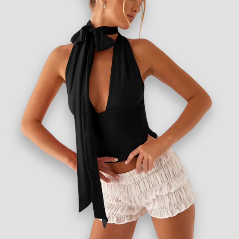 Badhie | Women's Bow-Tie Neck Halter Top