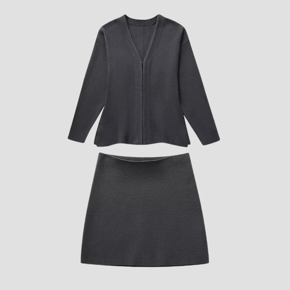 Badhie | Women's Two Piece Set Jacket & High Waist Midi Skirt