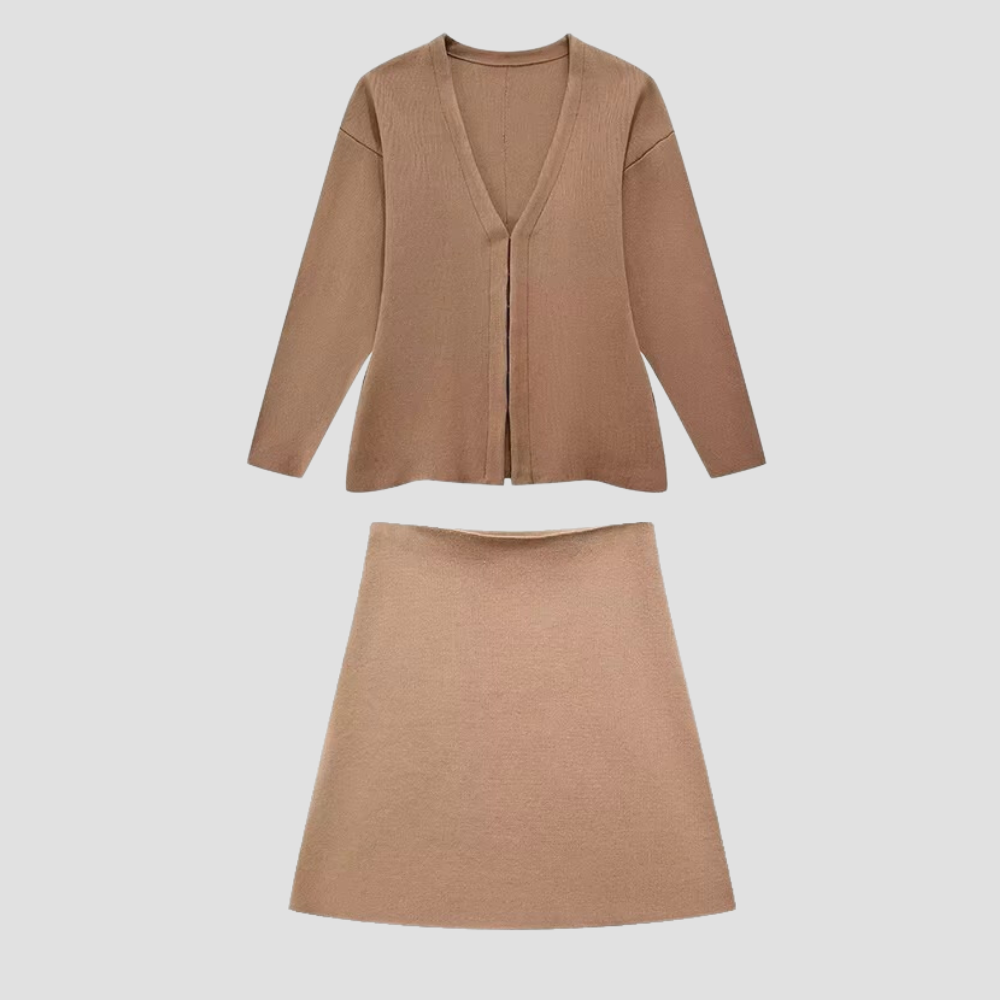 Badhie | Women's Two Piece Set Jacket & High Waist Midi Skirt