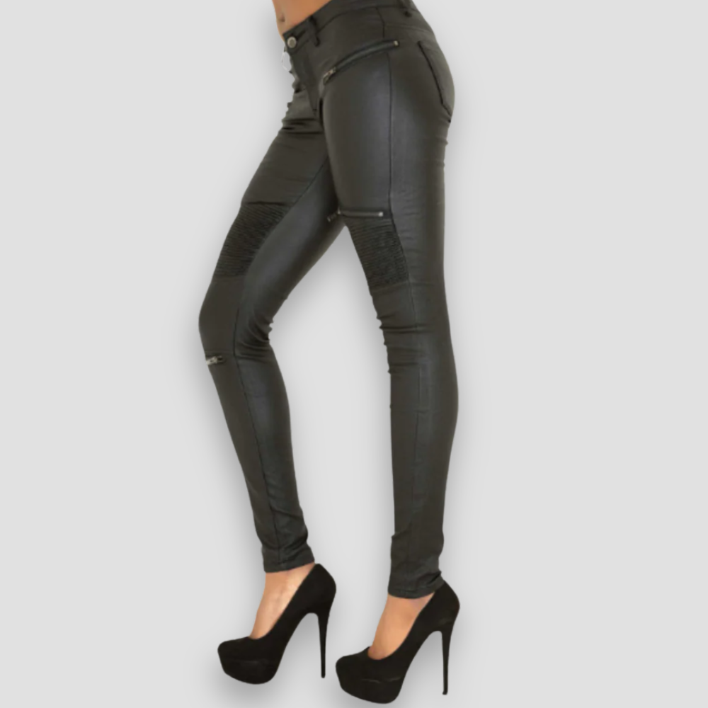 Badhie | Women’s Faux Leather Moto Pants