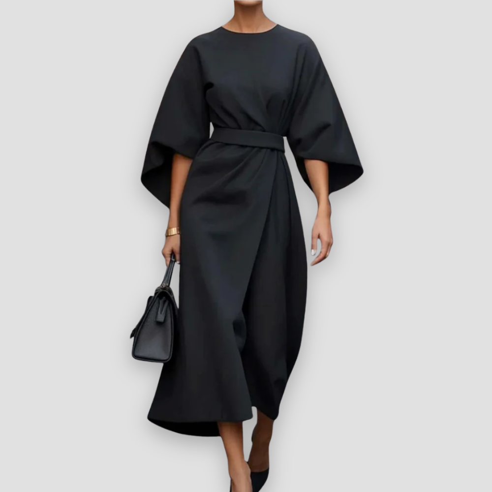 Badhie | Women’s Winter Elegant Kimono-Sleeve Midi Dress
