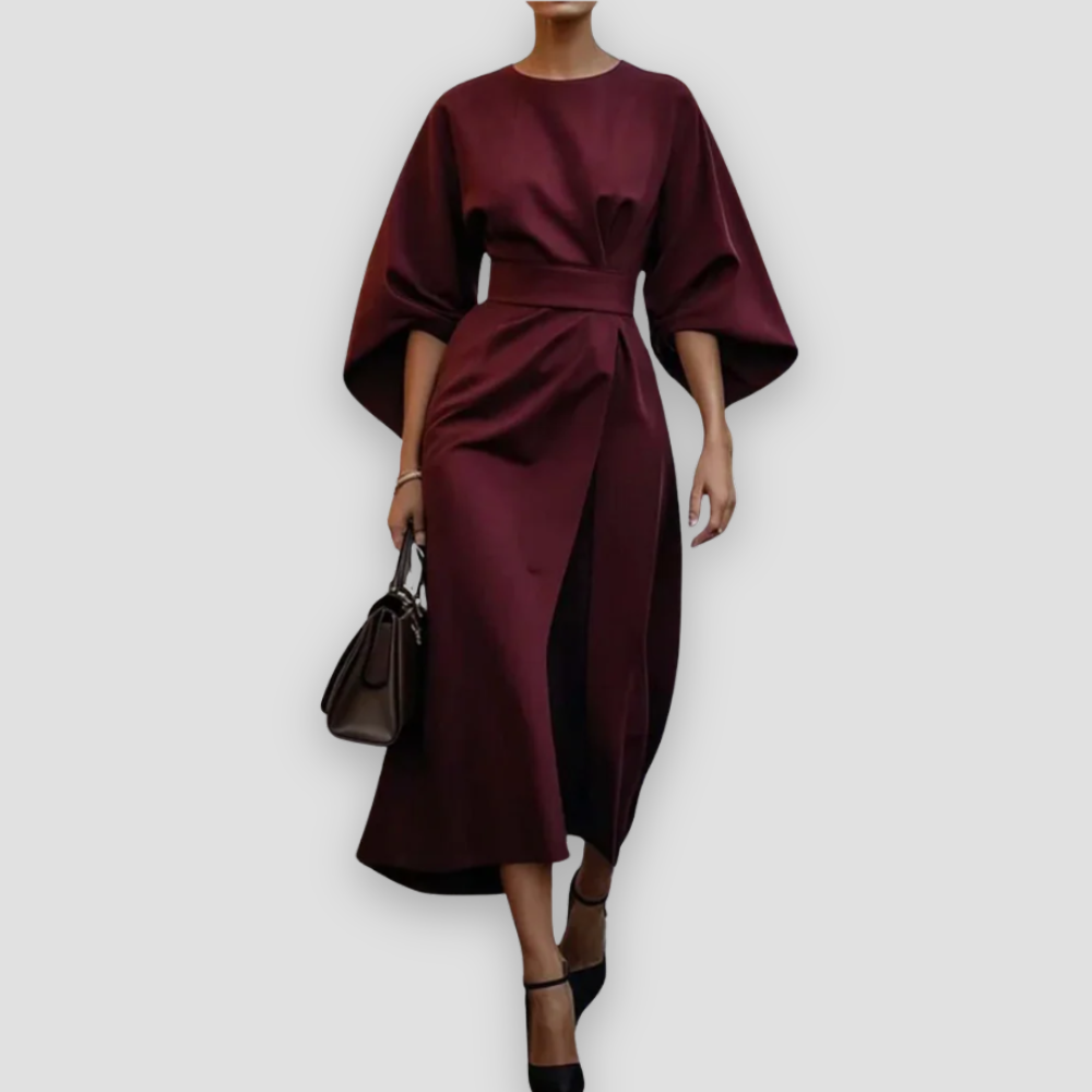 Badhie | Women’s Winter Elegant Kimono-Sleeve Midi Dress