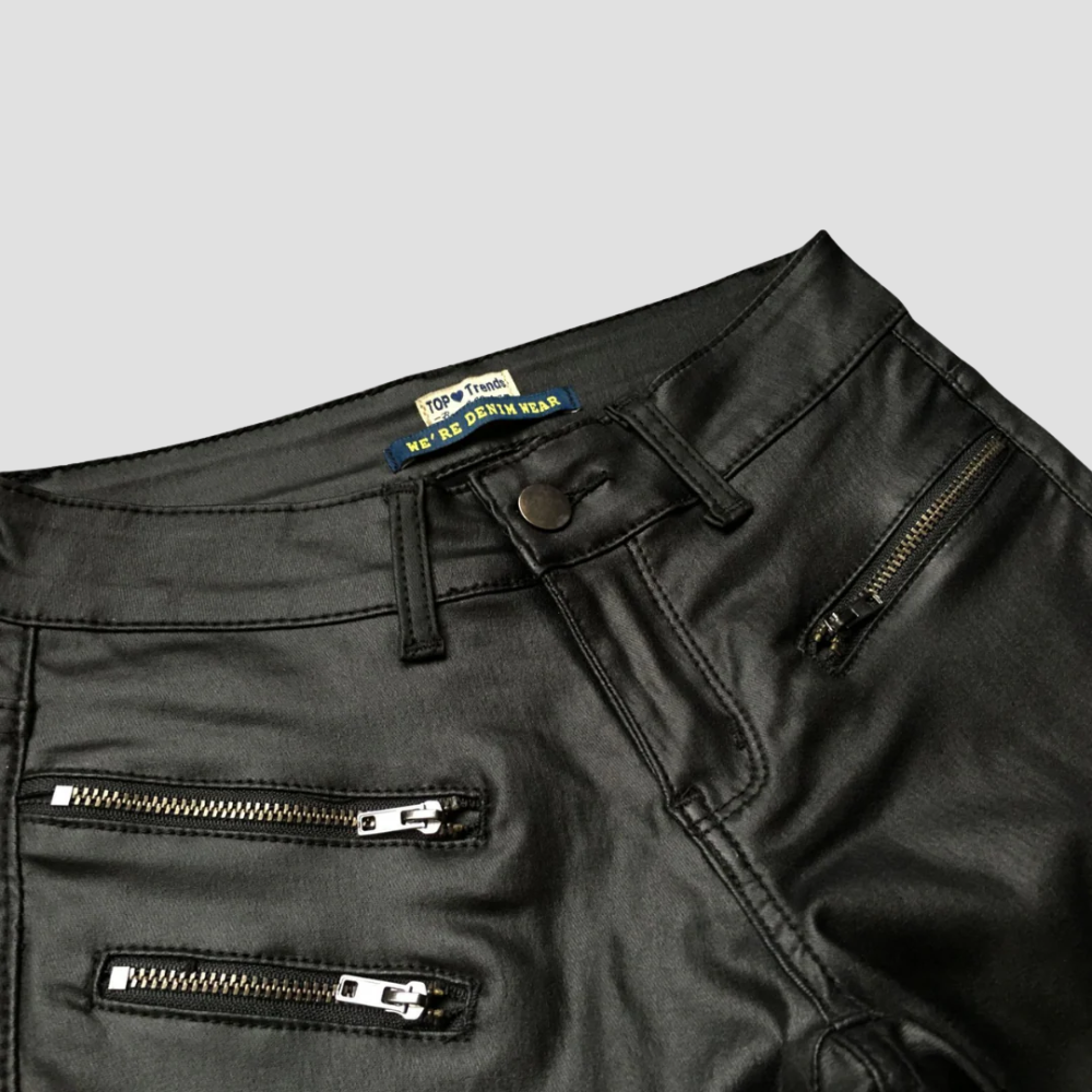 Badhie | Women’s Faux Leather Moto Pants