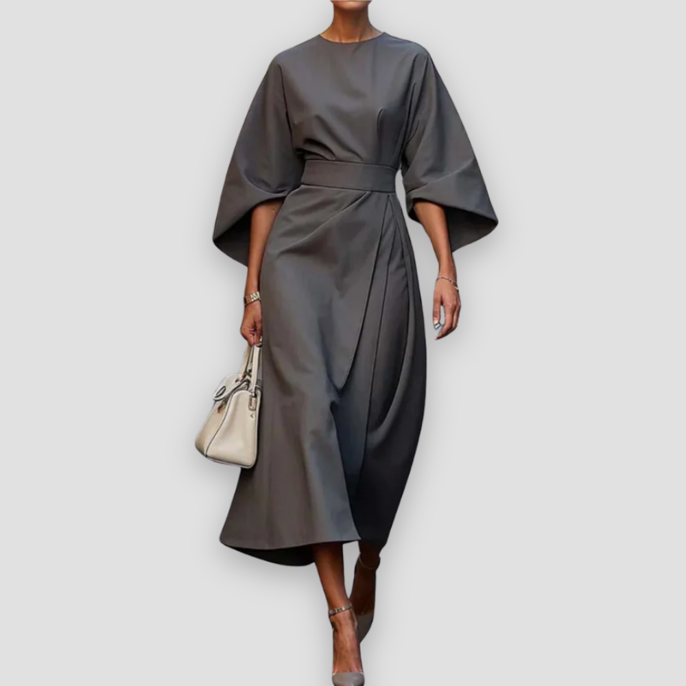 Badhie | Women’s Winter Elegant Kimono-Sleeve Midi Dress