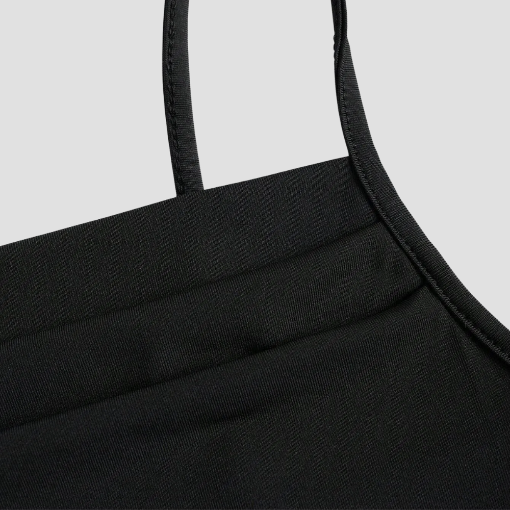 Badhie | Women's Ruched Spaghetti Strap Mermaid Midi Dress