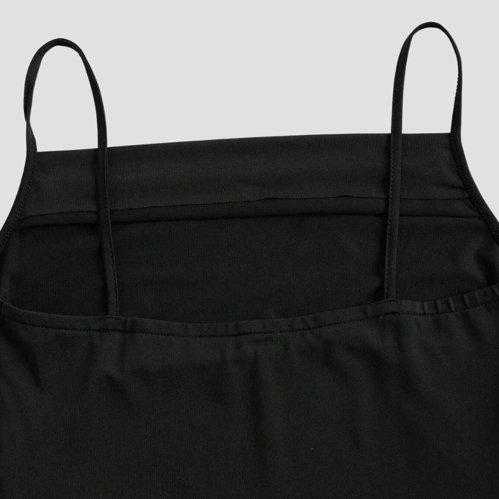 Badhie | Women's Ruched Spaghetti Strap Mermaid Midi Dress